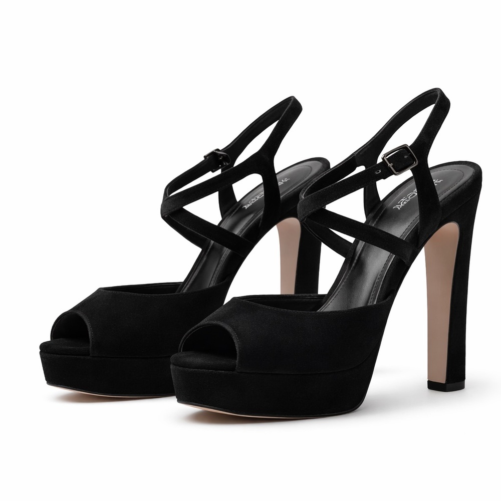 Black Strappy Platform Heels by Anna Foxy Euro 38 - Picture 2 of 5